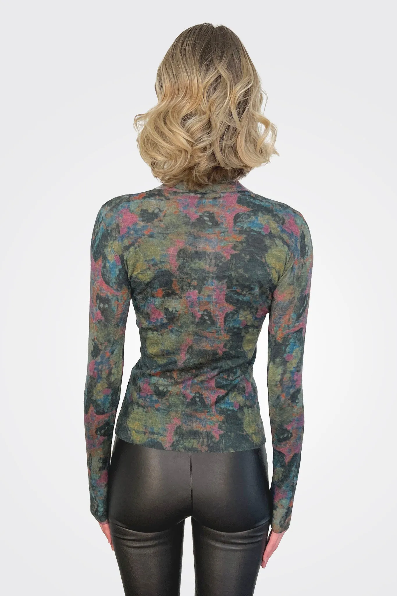 Watercolor Second Skin Sheer Top - Pickle Combo