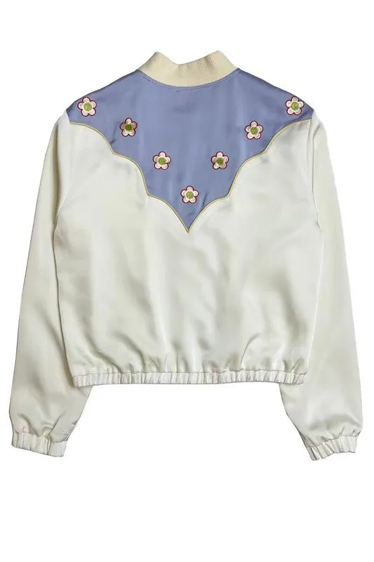 Western Satin Bomber Jacket