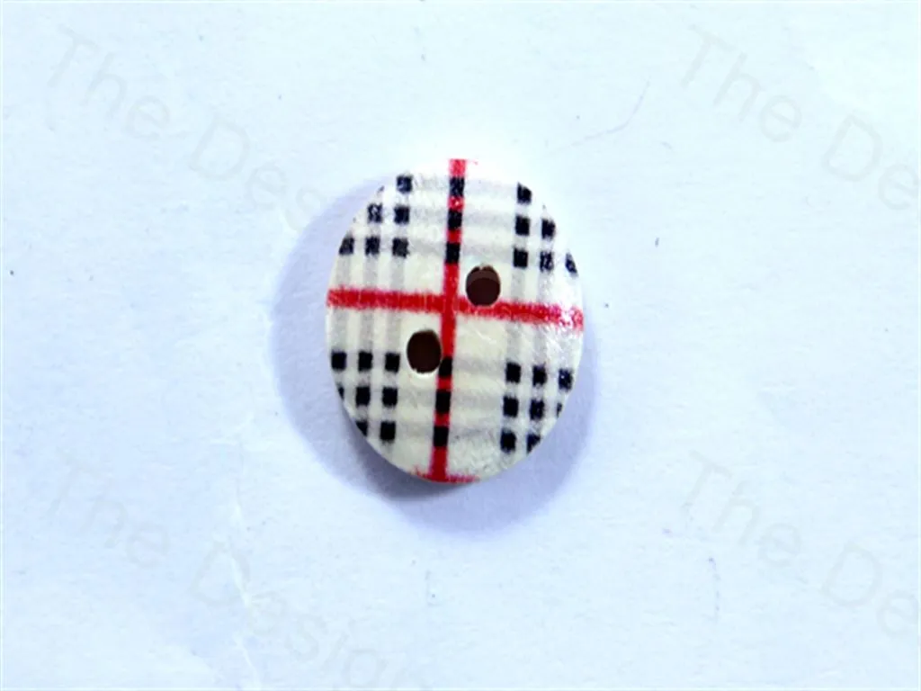 White Black Round Center Cross Design Designer Wooden Buttons