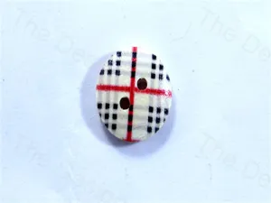 White Black Round Center Cross Design Designer Wooden Buttons