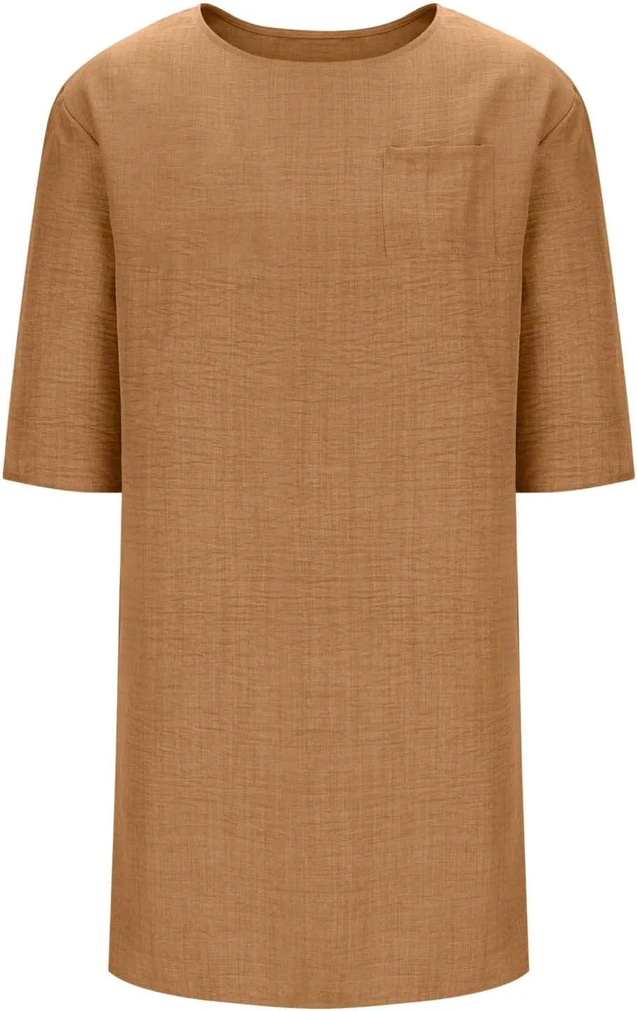 Women's Casual 3/4 Sleeve Summer Dress Loose Fit Round Neck Beach Vacation Shift Flowy Midi Dresses with Pocket