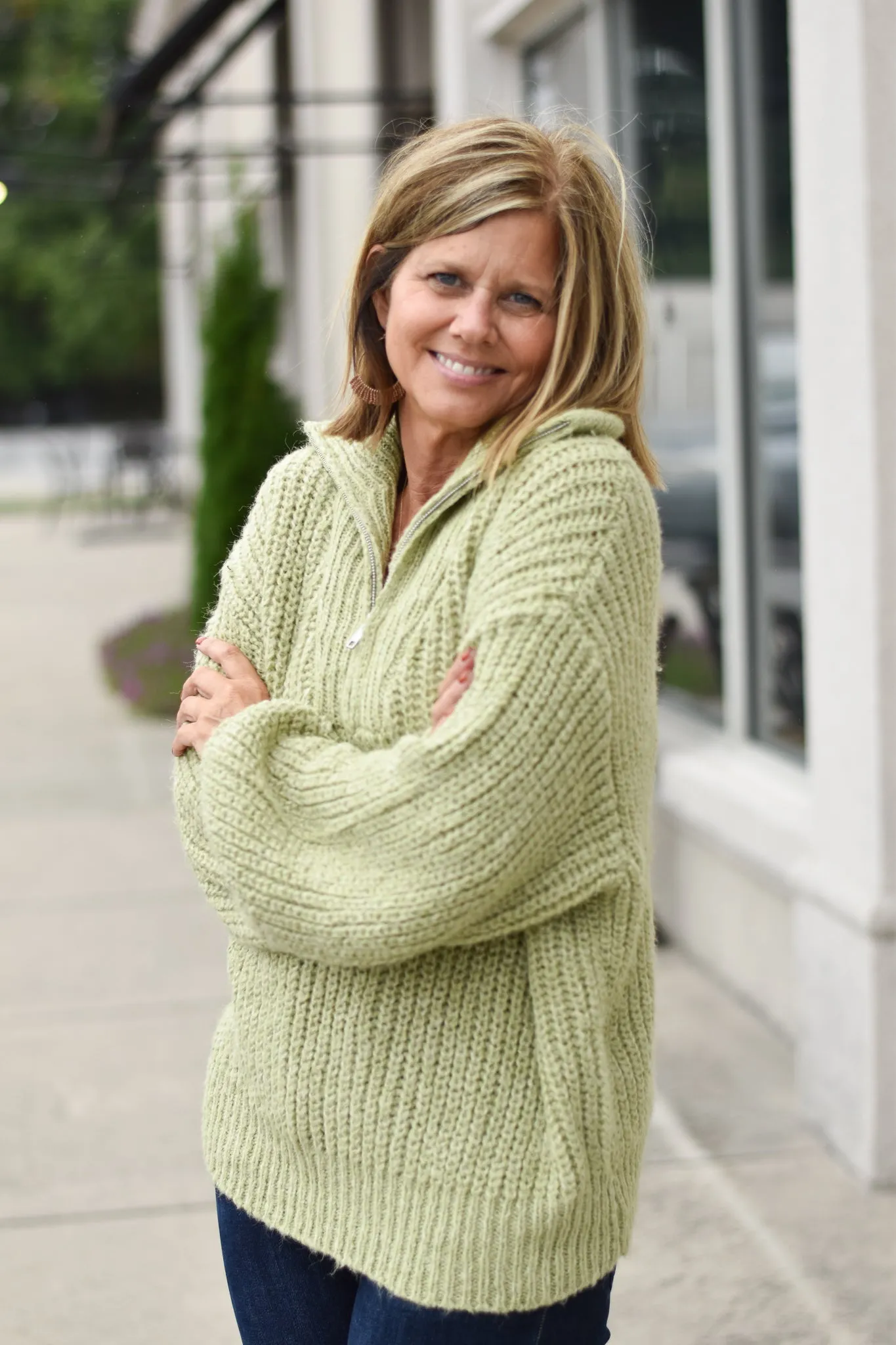 Zip Polo Sweater