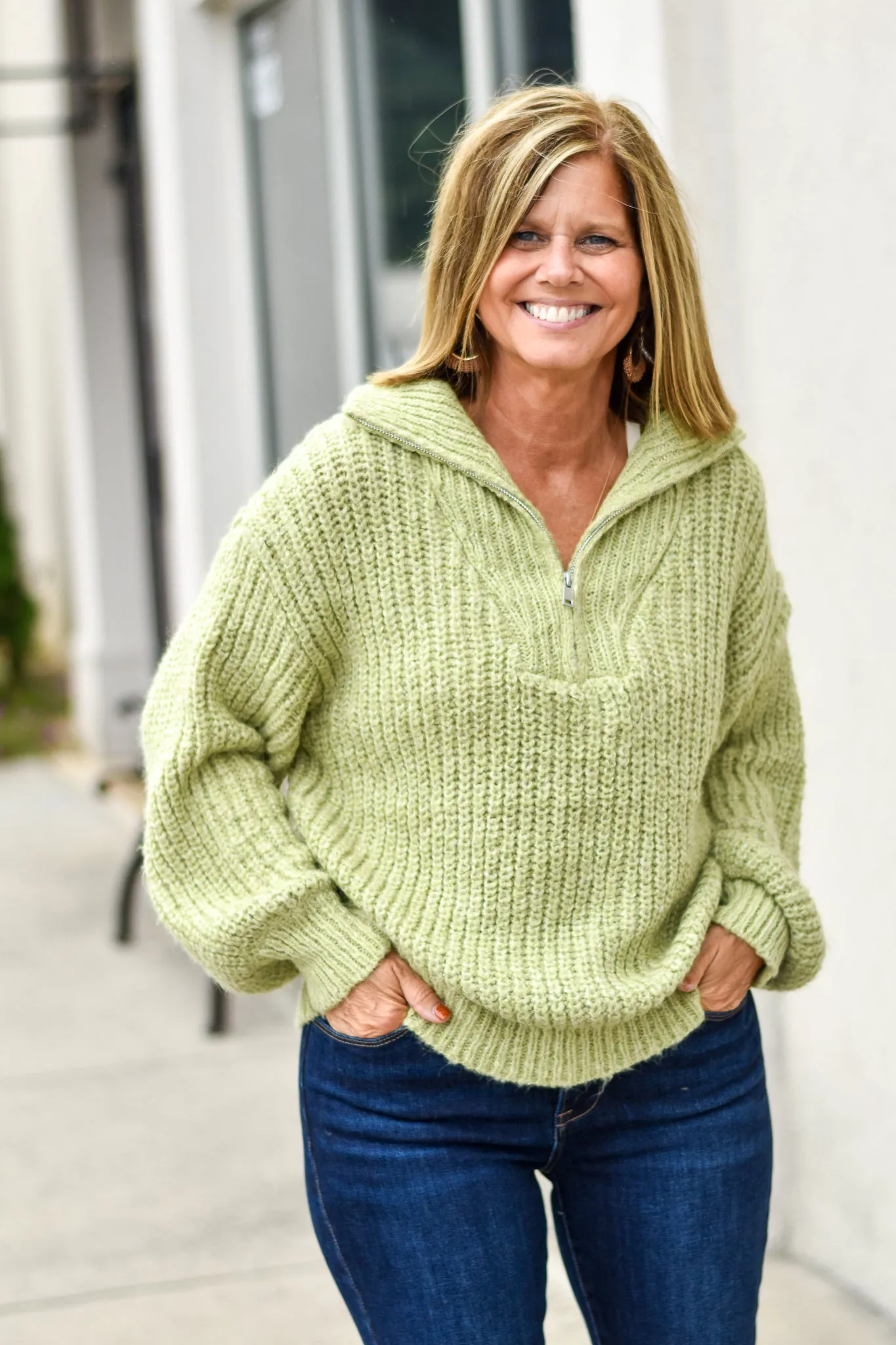 Zip Polo Sweater