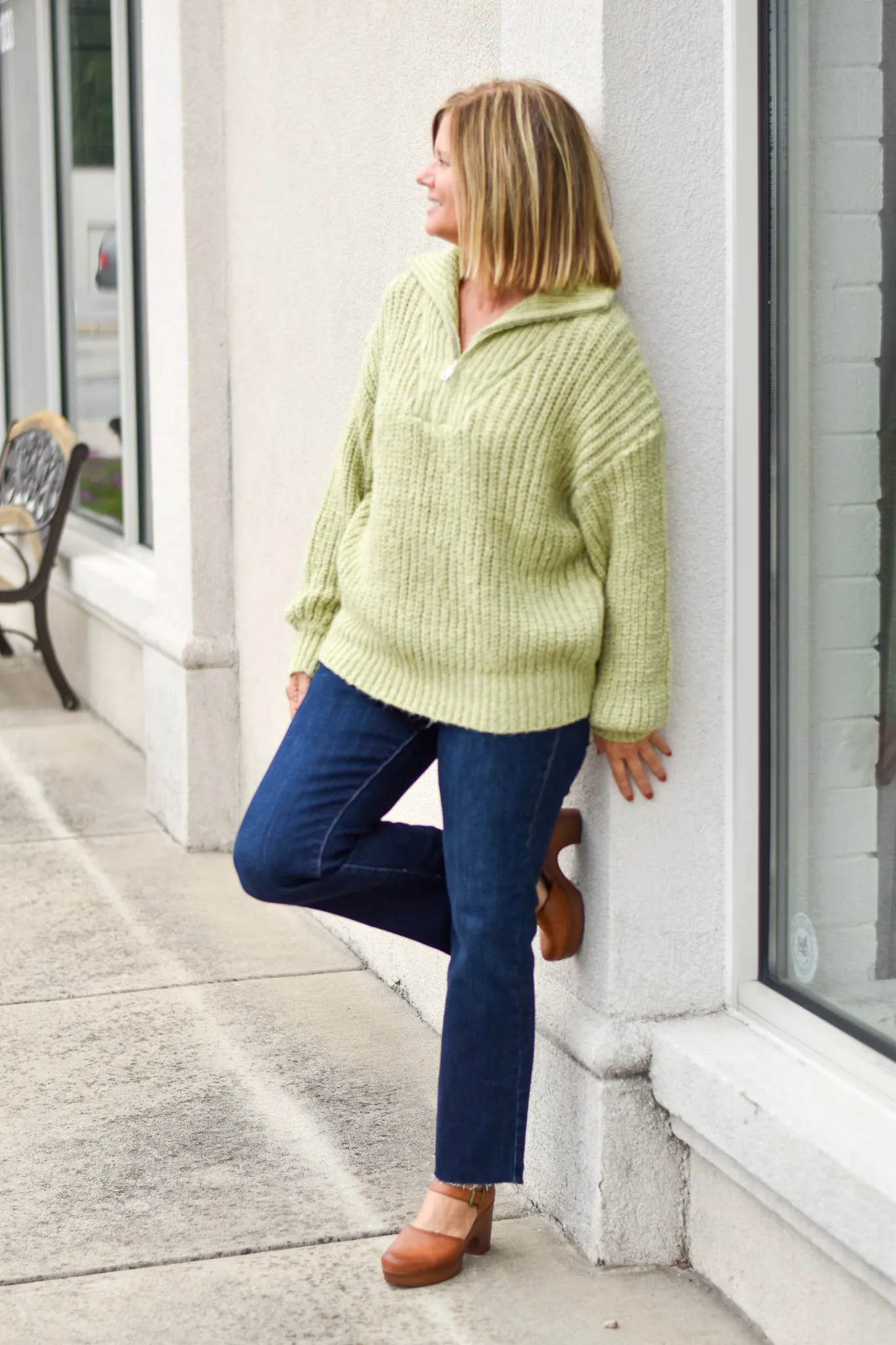 Zip Polo Sweater