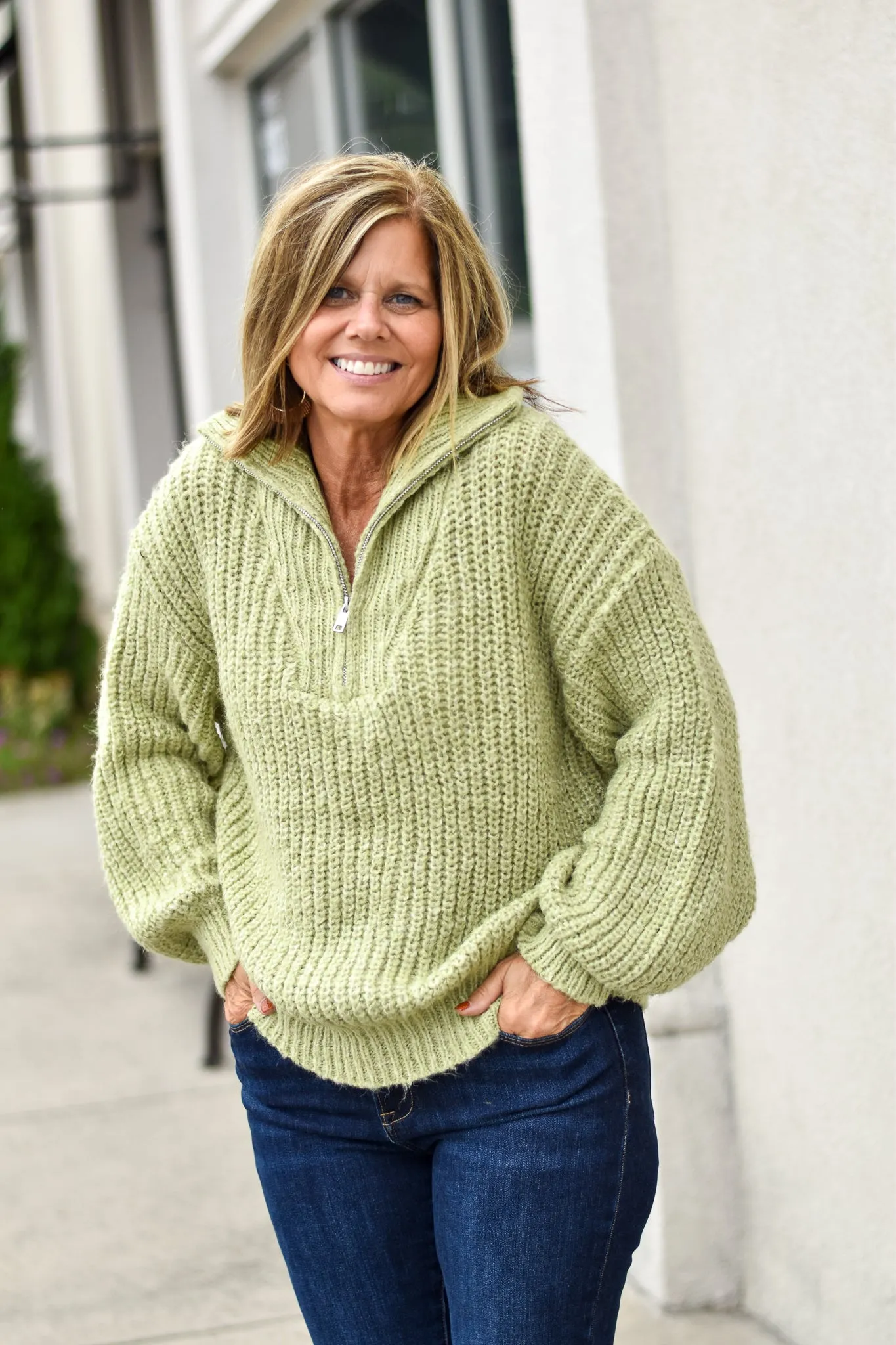 Zip Polo Sweater